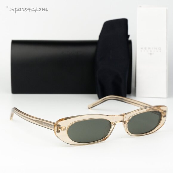 Saint Laurent Women Sunglasses Transparent Nude Grey Oval SL557 004 BRAND NEW main image 10